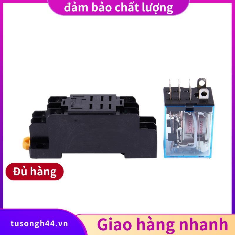 LY2NJ HH62P-L JQX-13F 220V Cuộn dây AC DPDT Rơle nguồn 8 chân w PTF08A Ổ cắm.tusongh44vn