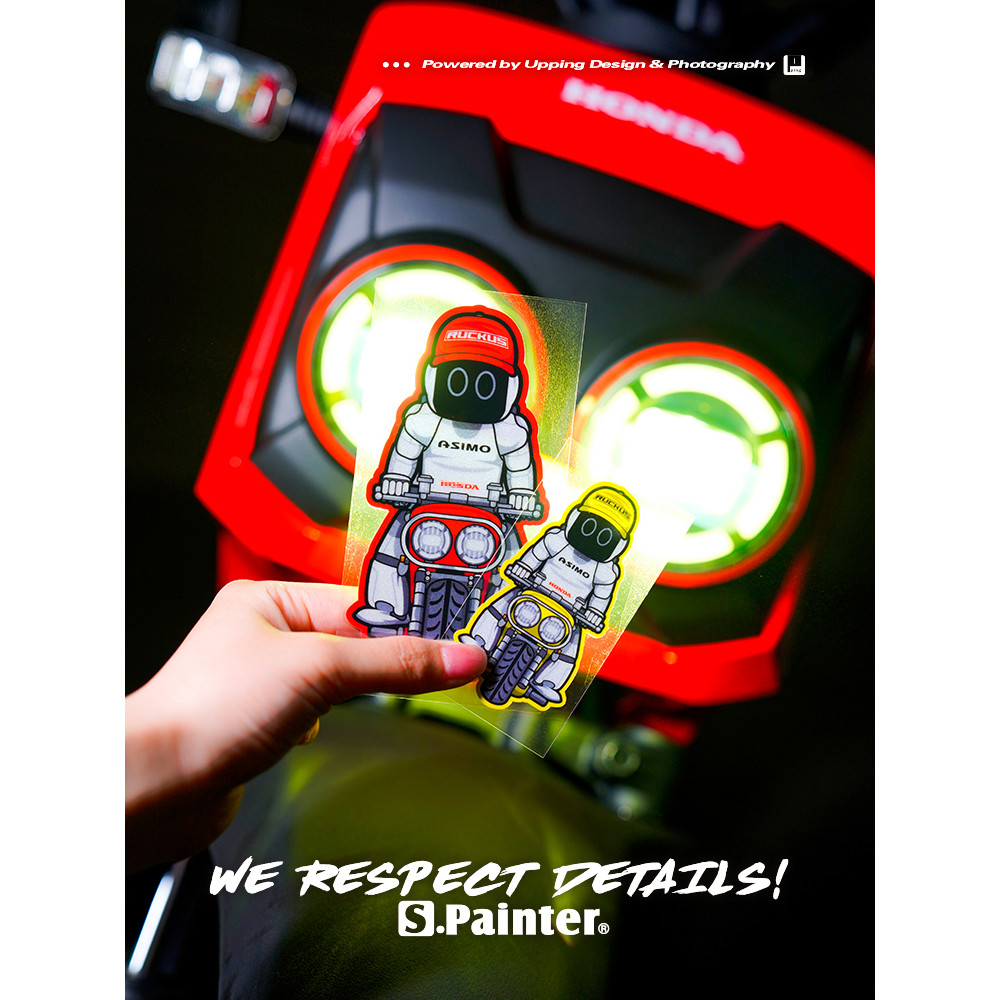 SP Nhãn Dán Xe Hơi Trường Ngốc Robot Zoomer Điện Xe Dán Phong Cách Mới Zoomer Pin Thân Xe Xước Miếng