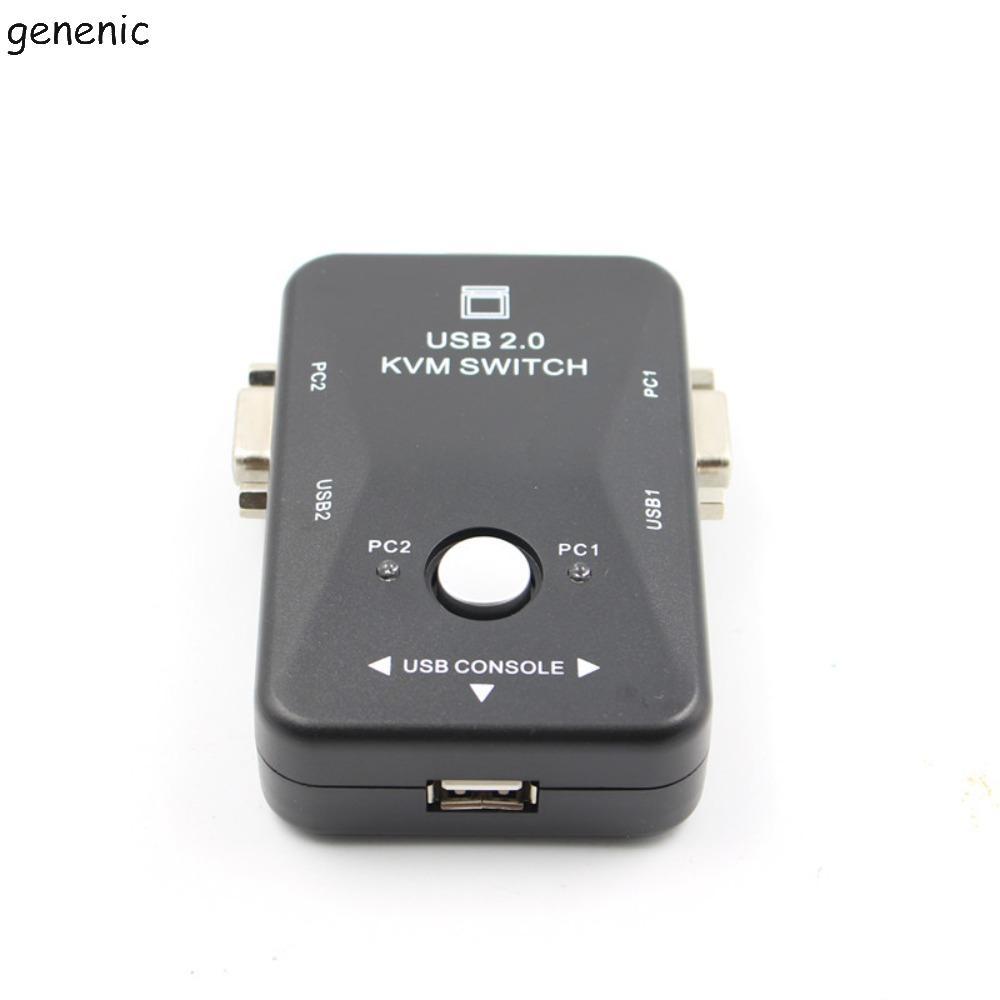 GENENIC 2 Cổng VGA KVM Switch, Bộ Chuyển Đổi 2 Trong 1 USB 2.0 KVM Switch Splitter, Bộ Chuyển Đổi KV