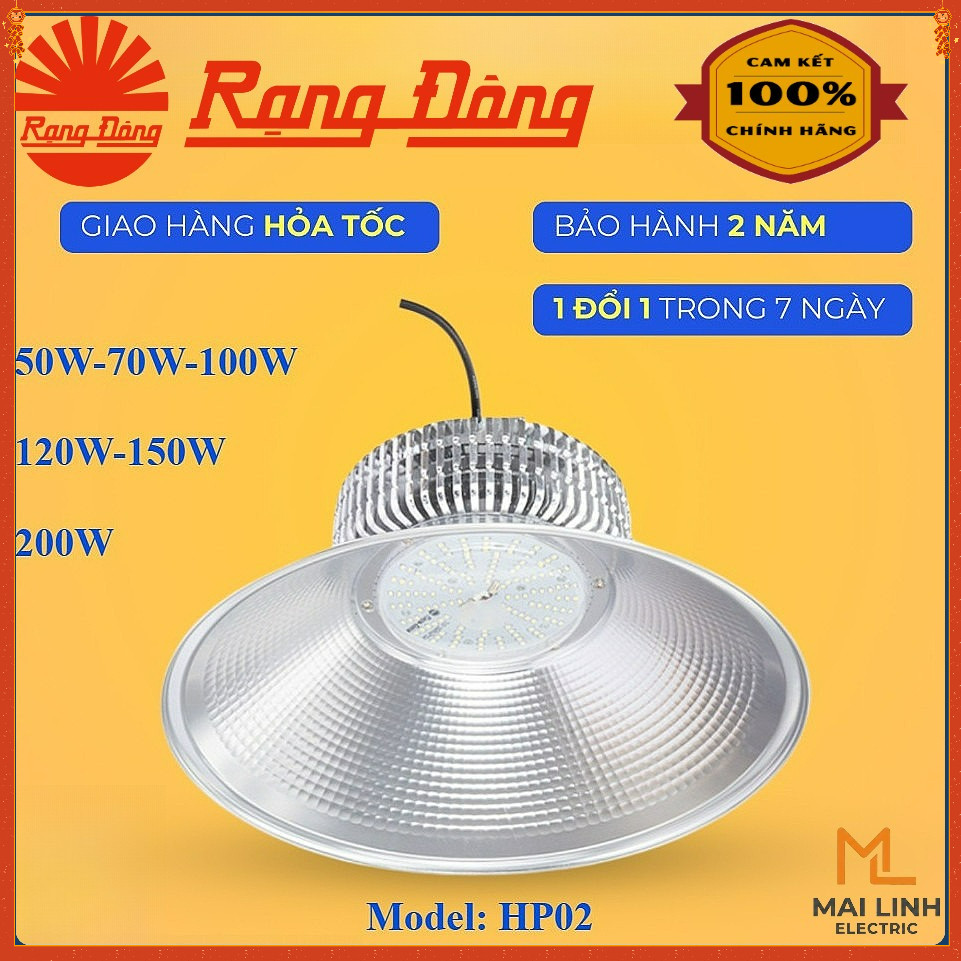 {Rạng Đông} Đèn led Highbay nhà xưởng 50W-70W-100W-120W-150W-200W -Đế nhôm Tản nhiệt - Chiếu sáng li
