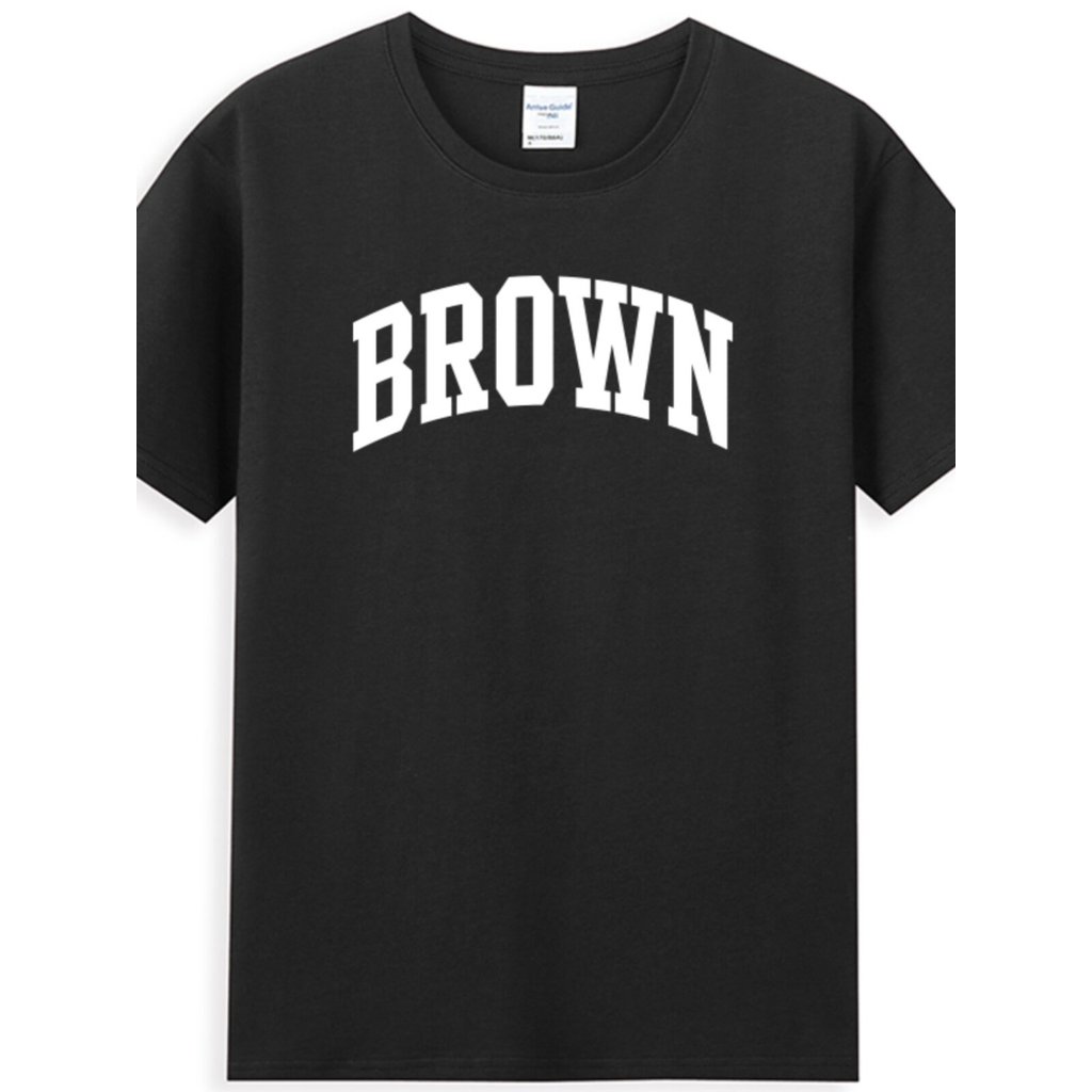 Đại học Brown Tay ngắn Đại học Nâu Ivy League Đại học Áo sơ mi văn hóa Áo thun cơ sở