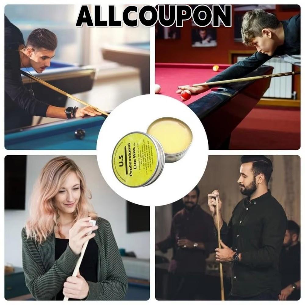 ALLCOUPON Pool Cue Shaft Wax, Công thức cụ thể bằng gỗ Sáp Cue bể bơi mượt, Chất tẩy rửa trục Cue St