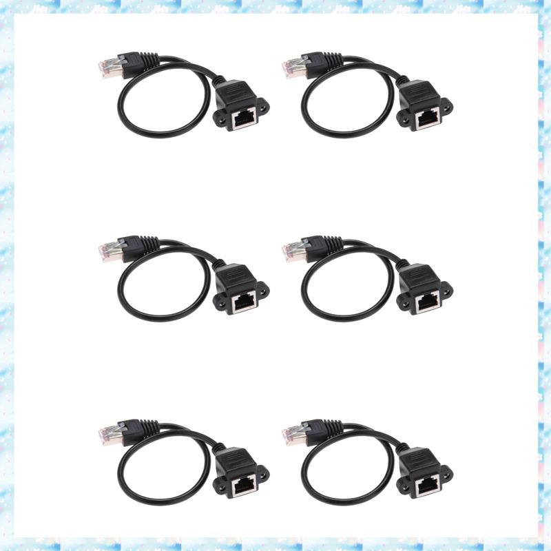 [R Q M U] 6 Cái 1FT RJ45 Nam Đến Nữ Bảng Điều Khiển Gắn Ethernet LAN Cáp Nối Dài Mạng