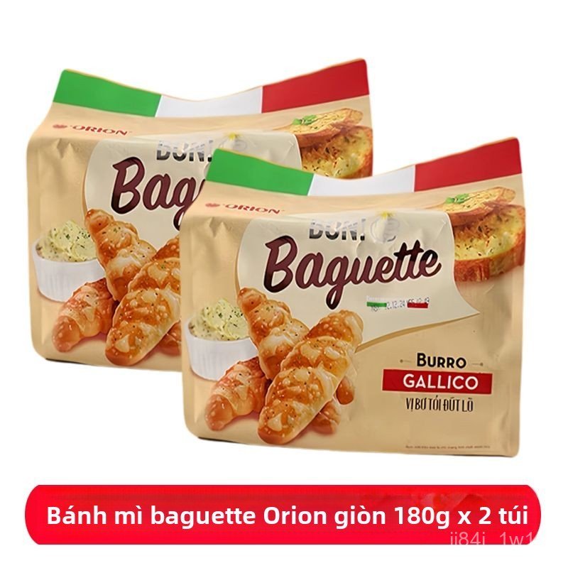 Bánh mì baguette tỏi bơ Orion mini, giòn rụm chuẩn vị Pháp, túi ăn vặt bán chạy