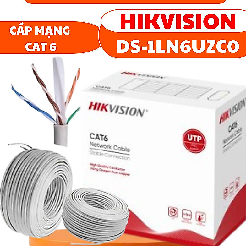 [HỎA TỐC] CÁP MẠNG CAT6 HIKVISION DS-1LN6UZC0 305M - LÕI ĐỒNG, VỎ BỌC PVC