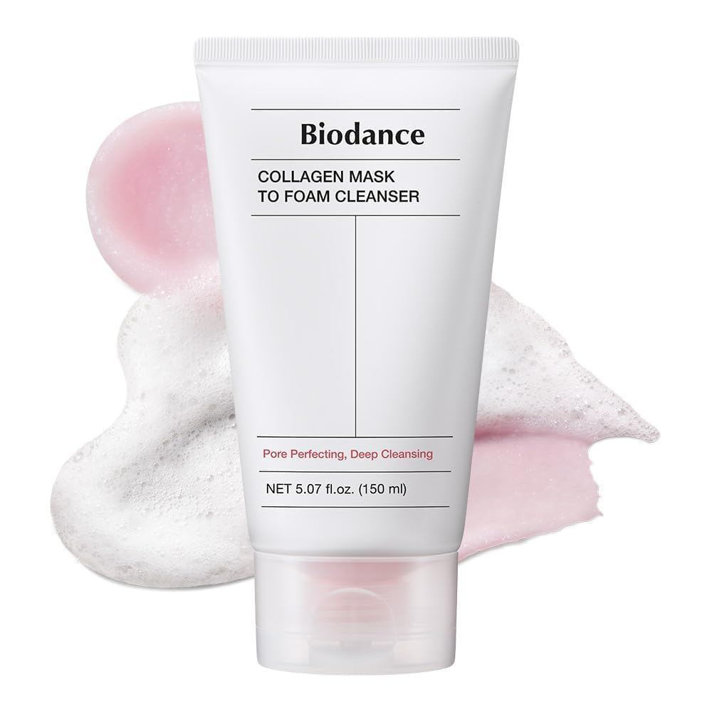 BIODANCE Collagen Mask To Foam Cleanser, 2-in-1 Pore Care and Hydrating Foaming Facial Cleanser for 
