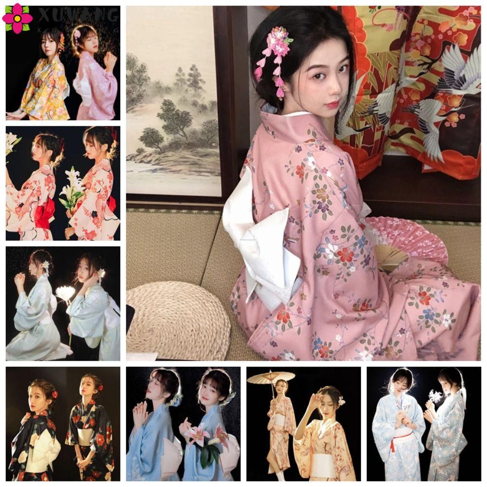 QUENTIN kimono truyền thống Nhật Bản, Váy kimono cô gái Sakura phong cách Nhật Bản, kimono mới in ho