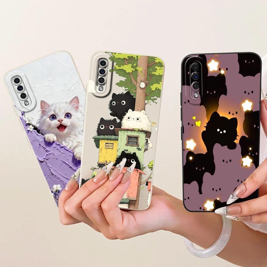 Dành Cho Samsung Galaxy A50 A30s A50s Ốp Lưng Mèo Dễ Thương Hoạt Hình Bao Silicon Mềm Cho Samsung A5