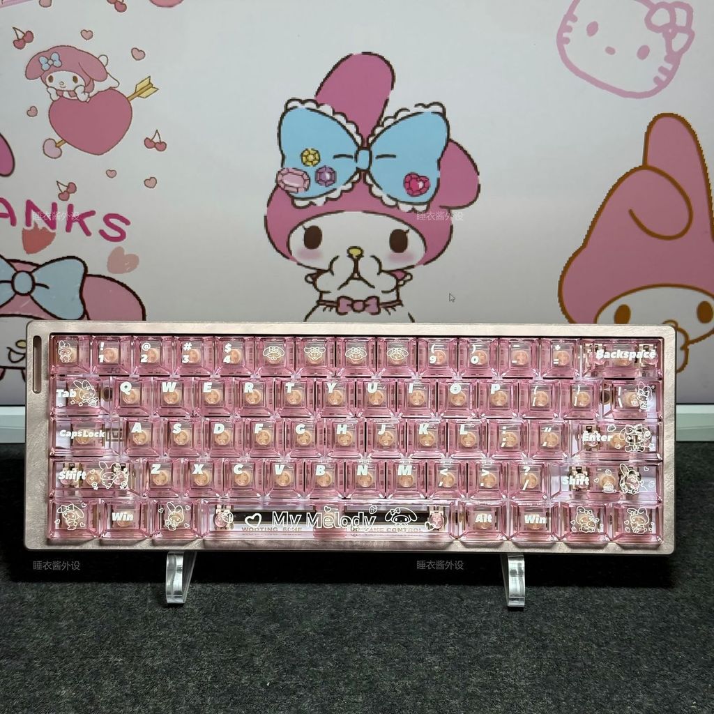 Sanrio My Melody Keycap Cherry Profile 124 Phím PC Wooting IQUNIX EV63 Hoạt Hình Cơ Ánh Sáng Truyền 