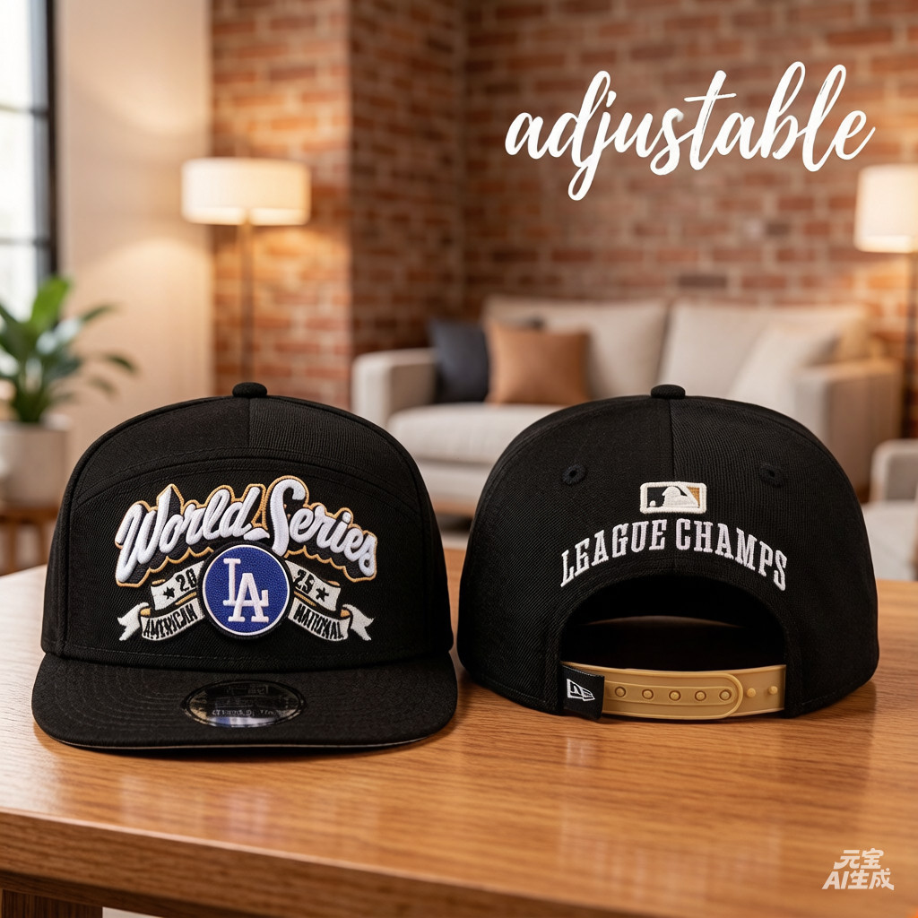 Los Angeles Dodgers Kỷ Nguyên Mới 2025 League Champions 9Seventy Cap Mũ Đen Có Thể Điều Chỉnh Unisex