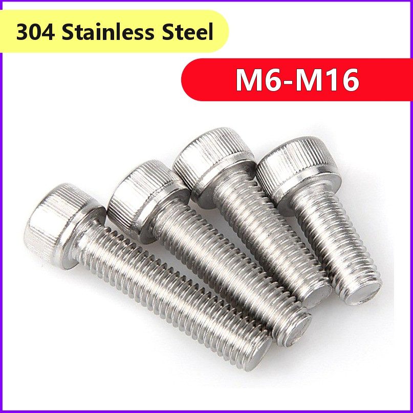 Bu lông lục giác chìm đầu trụ ren mịn INOX 304 M6-0.75x8 M6-0.75x10 M6-0.75x12 M6-0.75x16 M6-0.75x20