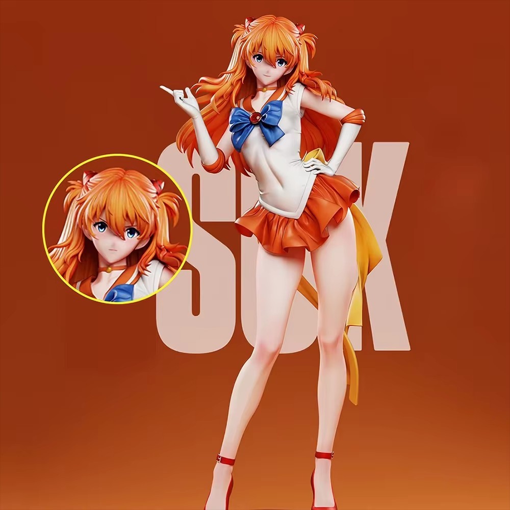 27cm Anime Asuka Langley Soryu Hình Shikinami Asuka Rangure Pvc Tượng