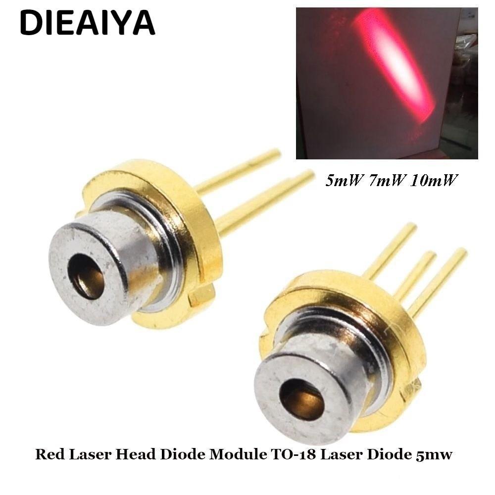 DIAIYA DIY Hồng ngoại đốt cháy công suất cao, 3V 5V Lab 650nm Mô-đun điốt đầu laser đỏ, 5mW 7mW 10mW