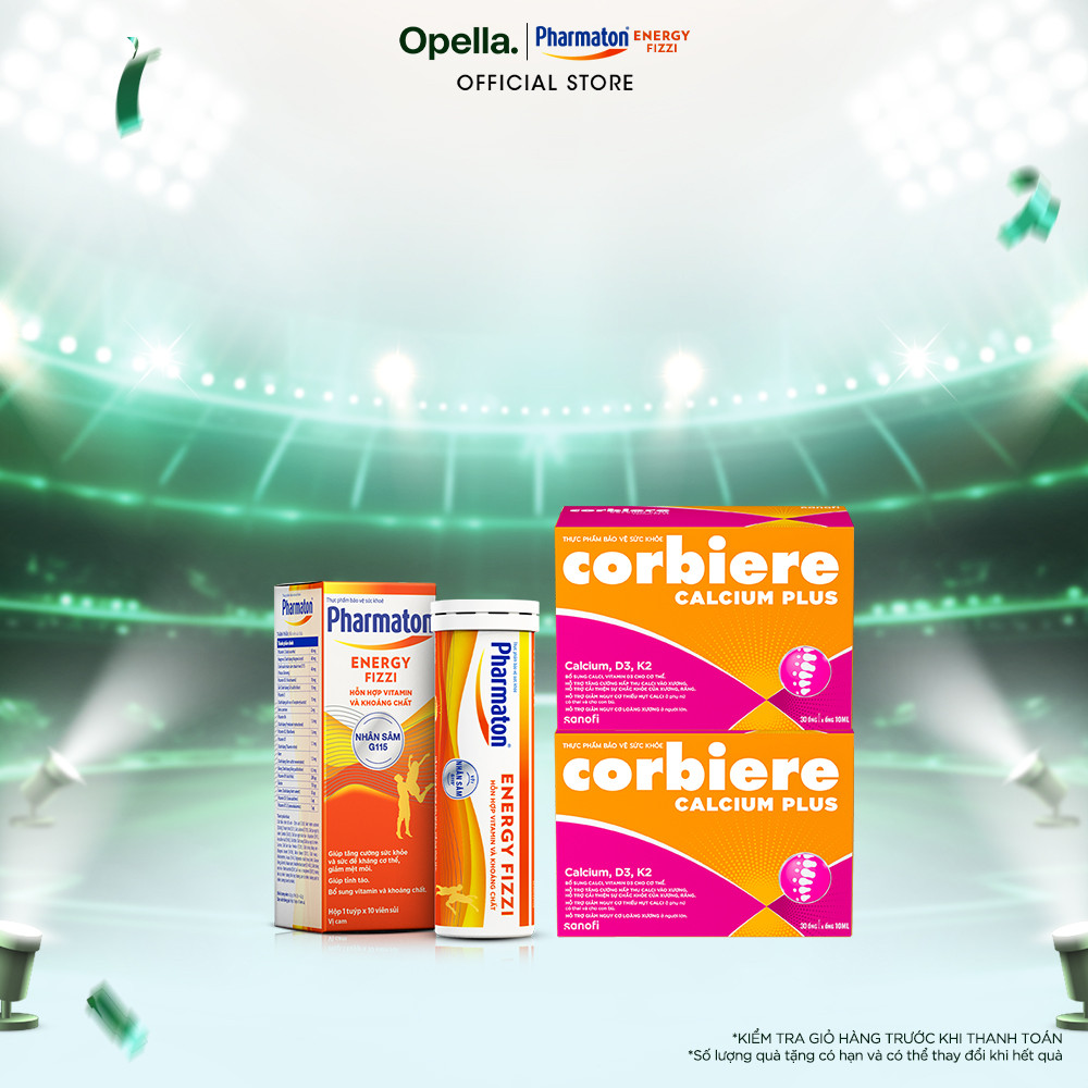 Bộ 1 Thực phẩm bảo vệ sức khỏe Pharmaton Energy Fizzi + 2 Thực phẩm bảo vệ sức khỏe Corbiere Calcium