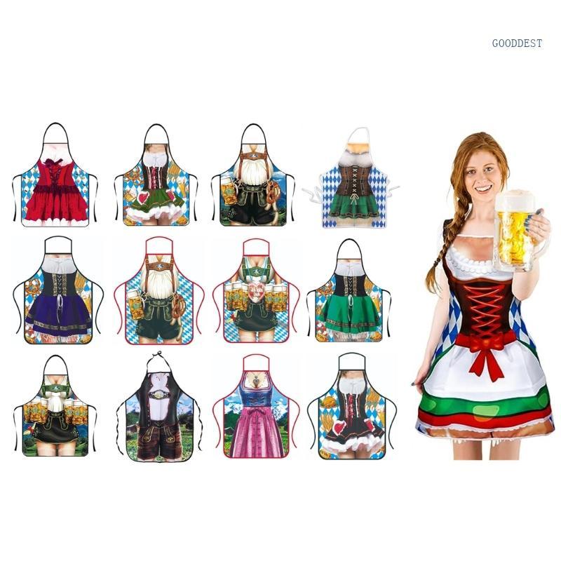 Tạp dề mới lạ GOO Bavarian Oktoberfest Tạp dề nhà bếp Bavarian dành cho nữ Cặp đôi nam