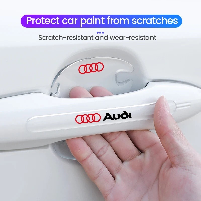 FZ Tay Nắm Cửa Ô Tô Cốc Trong Suốt Chống Trầy Xước Miếng Dán Bảo Vệ Cho Xe Audi A1 A2 A3 A4 A5 A6 A7
