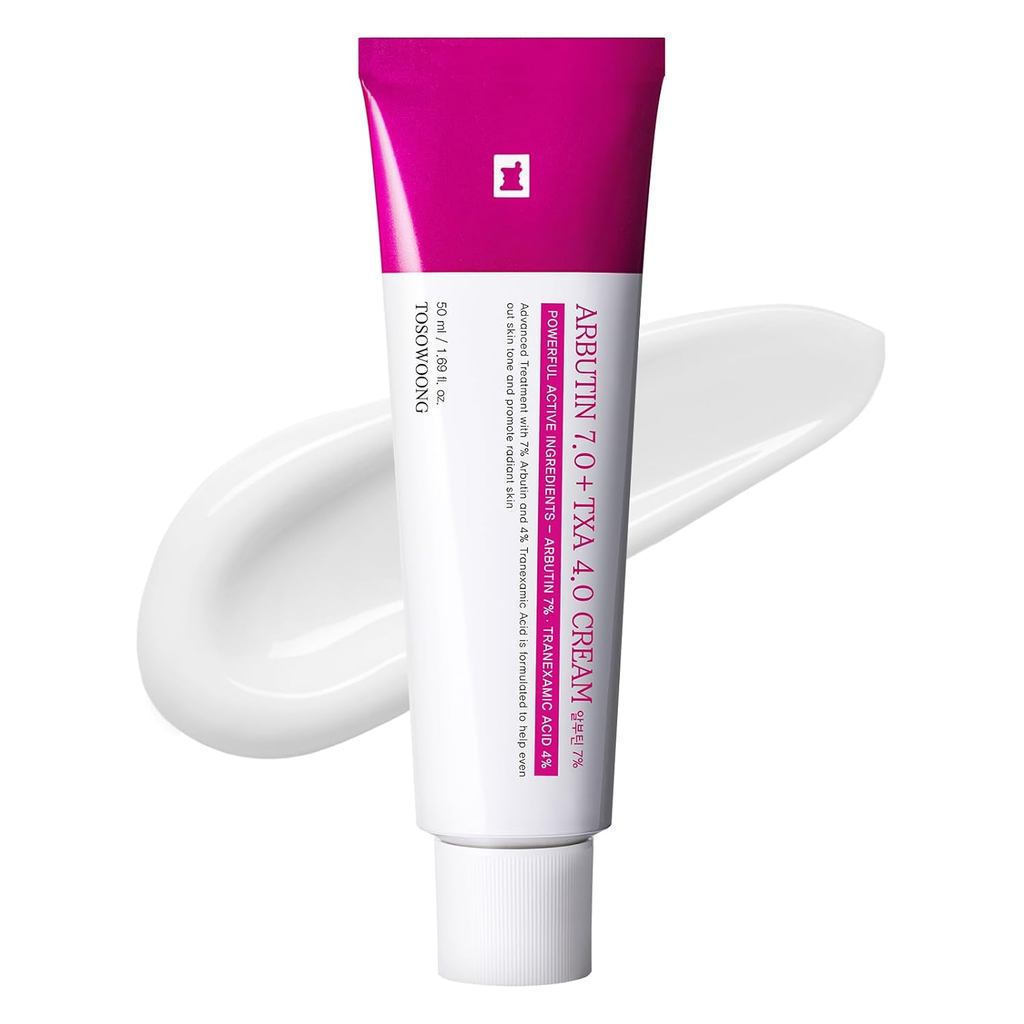 TOSOWOONG Arbutin 7% + TranexamicAcid4% Kem, 70,000ppm Arbutin, 40.000ppmTXA, Khói AOGA