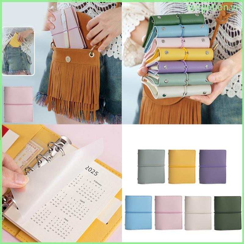 RAN 5 Nhẫn Da Chất Kết Dính Sổ Tay Có Giấy Đổ Lại 5 Lỗ Chất Kết Dính Da