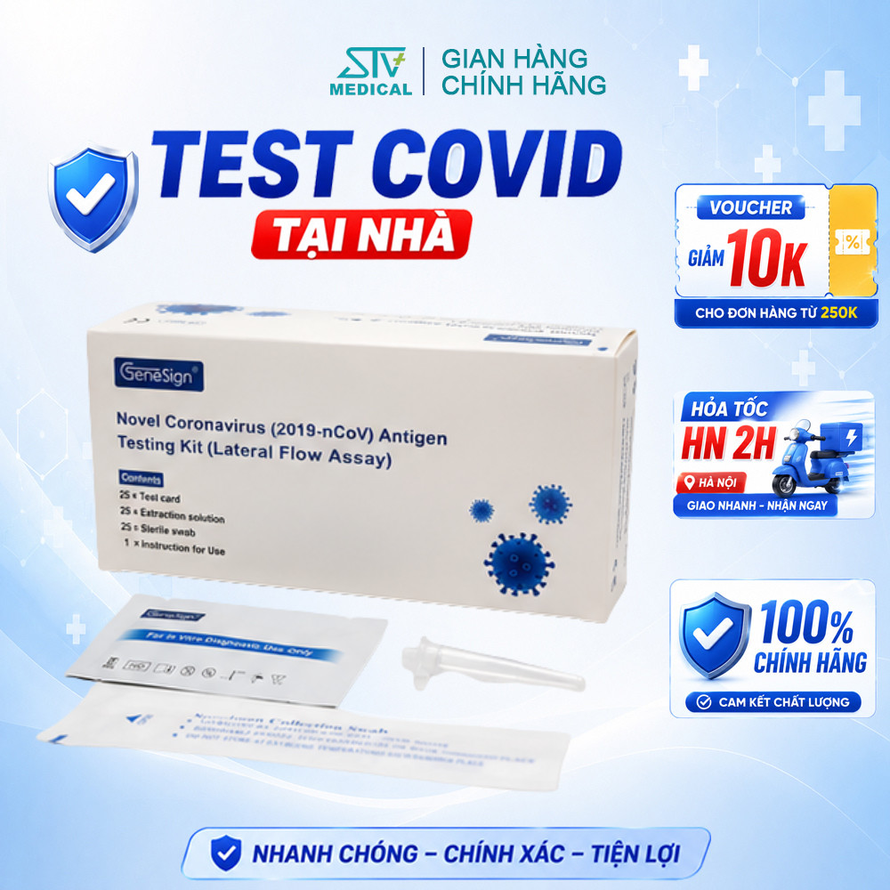 Test Covid Tại Nhà Chính Hãng Genesign - Que Test Covid Giá Tốt Độ Chính Xác Cao