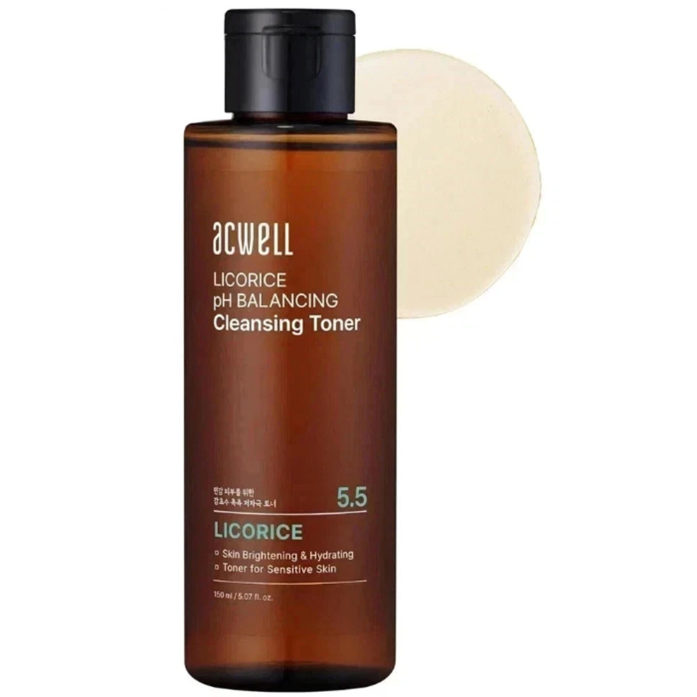 Acwell Licorice pH Balancing Cleansing Toner, Gentle Brightening Hydrating Facial Toner For Sensitiv