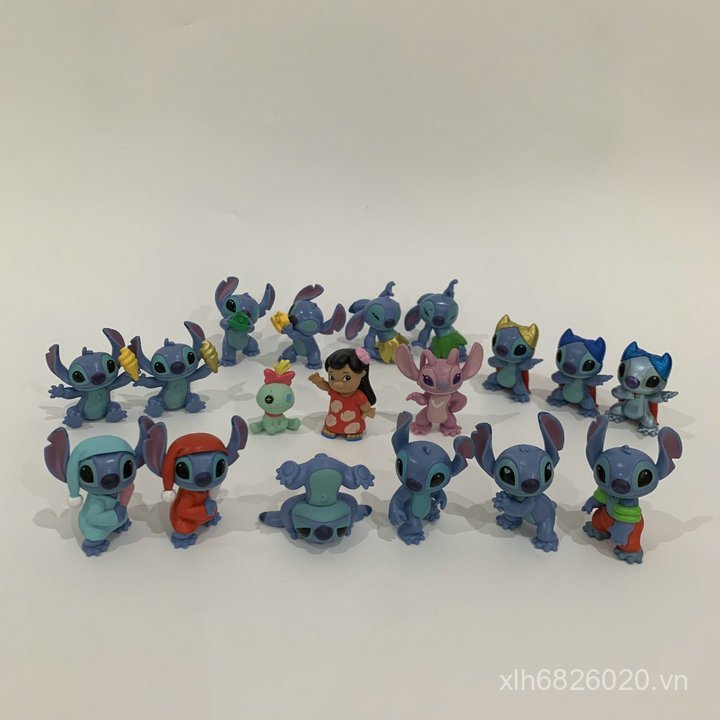Số lượng lớn Stitch Akin Dễ thương Vui nhộn Hoạt hình Búp bê Hình Đồ chơi trang trí mô hình Y89H