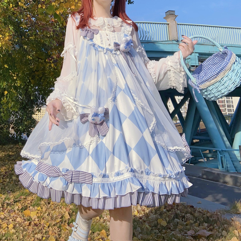 Chính Hãng Thỏ Alice lolita Dễ Thương Ngọt Ngào JSK Sling Dress lolita Dress