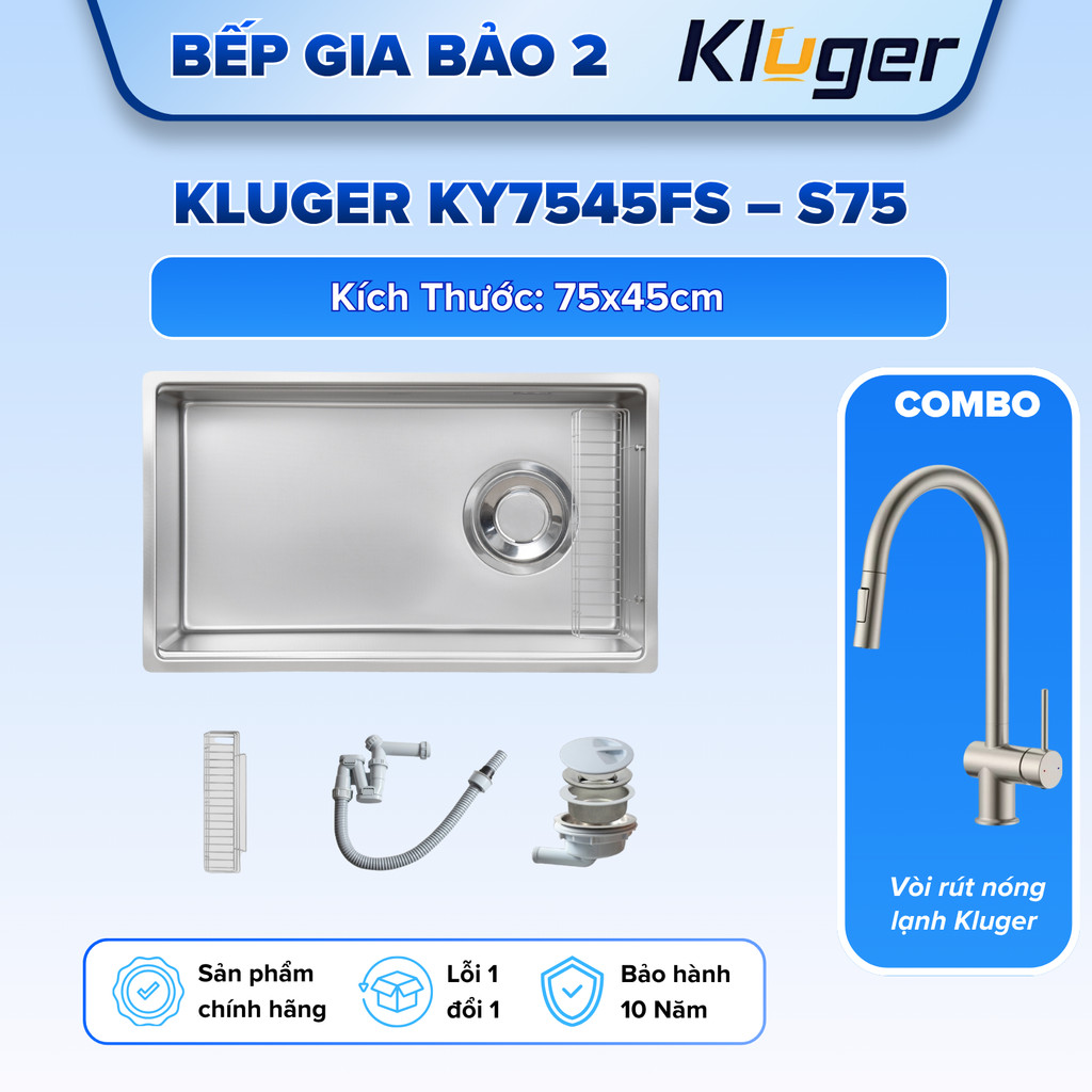 Chậu rửa bát Kluger KY7545FS – S75 | Hàng chính hãng