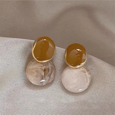 Pinkdudu Pháp Men Vintage Bông Tai Nhẹ Sang Trọng Nhỏ Lô Dangles Cao Cấp Nghệ Thuật Tính Khí Trang Sức Cho Nữ PD2616