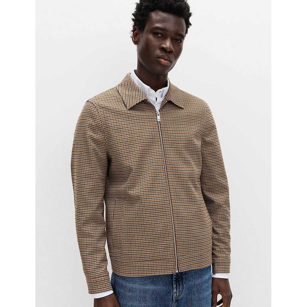 M&S - Men Jackets - Checked Harrington Jacket - MULTI/NEUTRAL