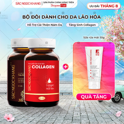 Combo Trẻ Hóa Da Cao Cấp [Viên Uống Sắc Ngọc Khang ++ 60 Viên & Viên Uống Đẹp Da Collagen Dipeptide Sắc Ngọc Khang 60V
