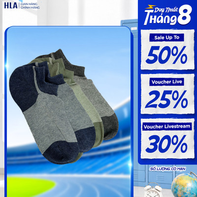 Vớ Nam HLA Cổ Ngắn Sọc – Phong Cách Năng Động, Thoải Mái Tối Ưu