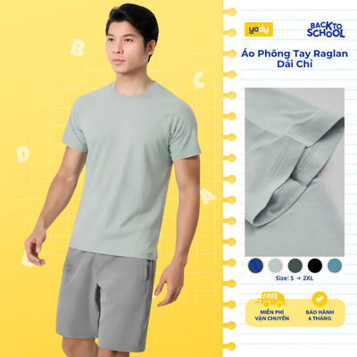 Áo thun thể thao nam YODY áo tshirt tay raglan, thoải mái vận động, thấm hút tốt MATS25S028