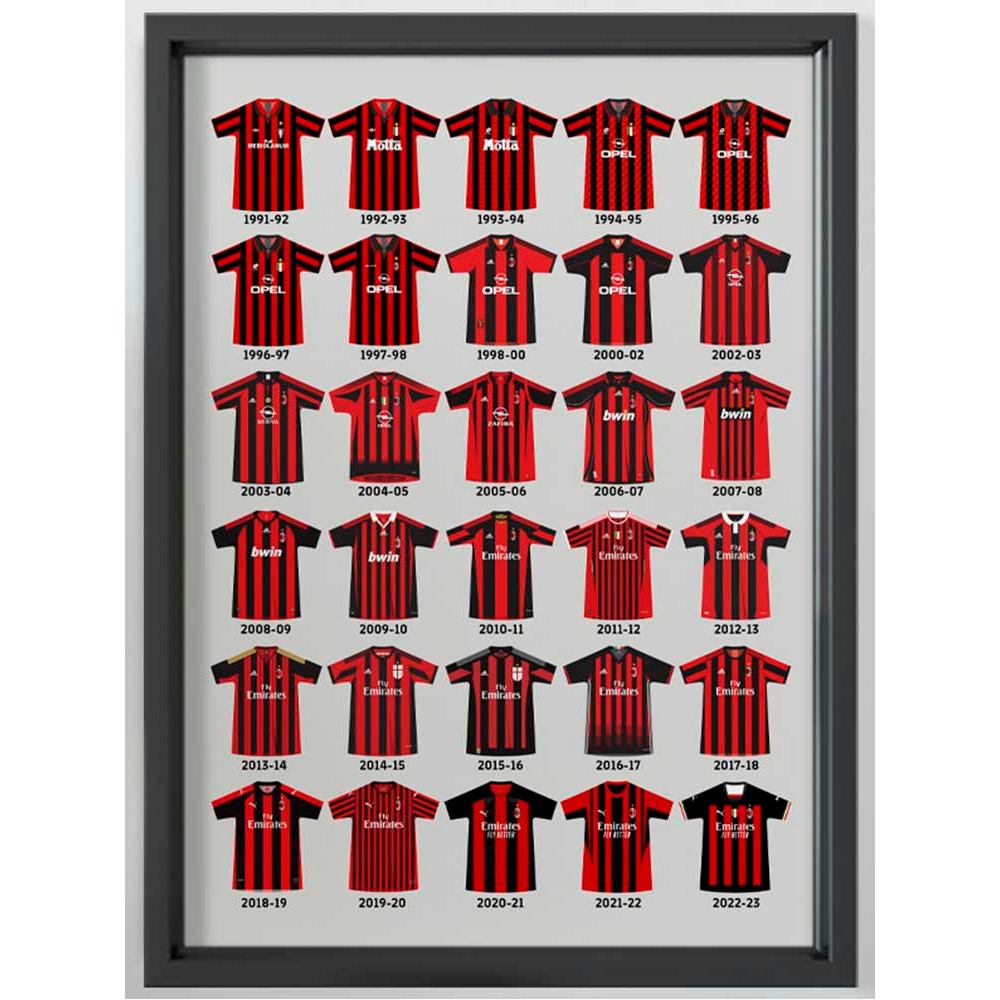 AC Milan Đội Martini Nghỉ hưu Số Khung Ảnh AC Milan Đội Ảnh Tường Milan Quạt Quà Tặng Sinh Nhật