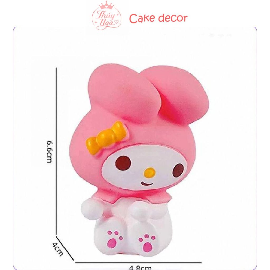 {3 CON} THỎ TAI HỒNG decor bánh kem_Thỏ Melody decor bánh kem