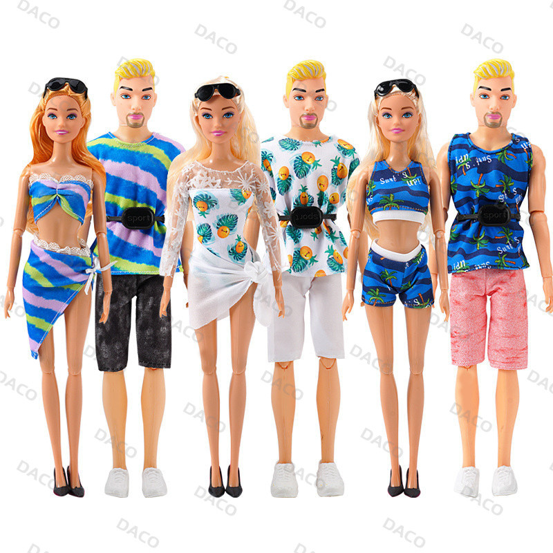 Búp Bê Đồ Chơi Búp Bê Đi Biển Bikini Cặp Đôi Búp Bê Cặp Đôi Mẹ Bố 30cm Búp Bê Trọn Bộ