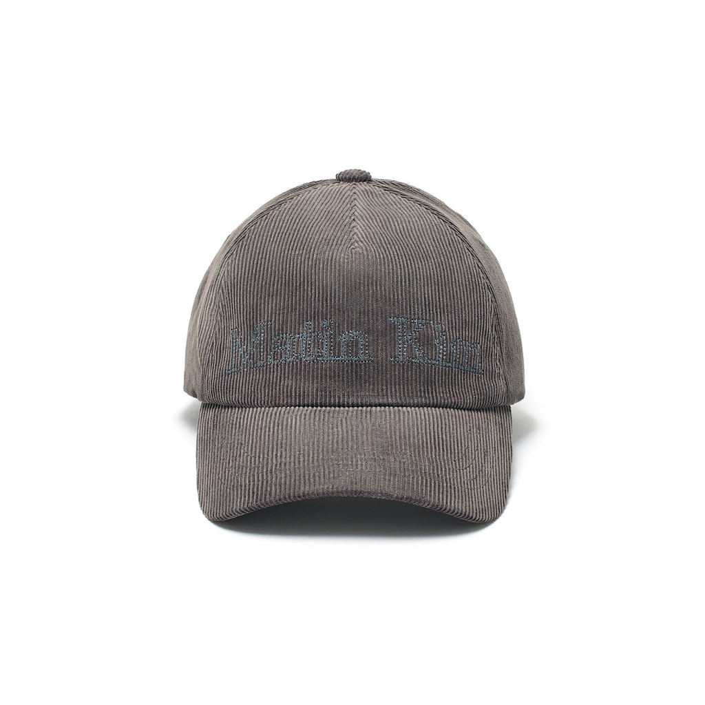MATIN KIM MATIN CORDUROY BALL CAP IN CHARCOAL