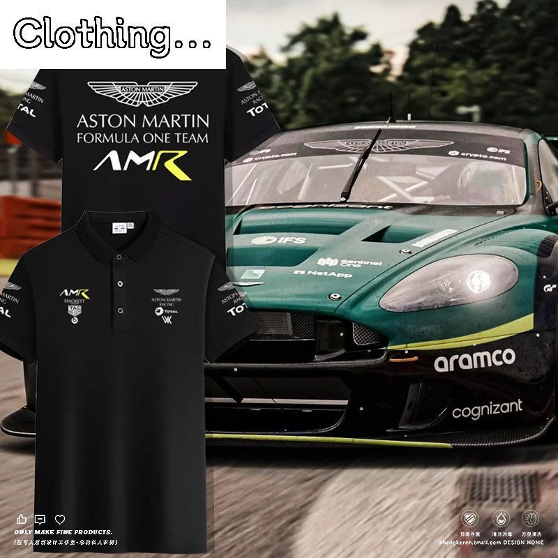 ASTON MARTIN ASTON MARTIN F1 Racing Suit Hàng hóa Paul Tay ngắn Đồng phục chung Áo sơ mi POLO nam 8-