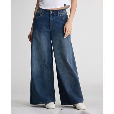 LEE - Quần jeans nữ ống rộng wash bạc_LWB012888212644-A10862