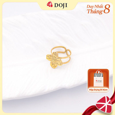 Nhẫn nữ mặt hoa 4 cánh mạ vàng cao cấp, phong cách thanh lịch, mềm lại, thiết kế thiên nhiên - DOJI