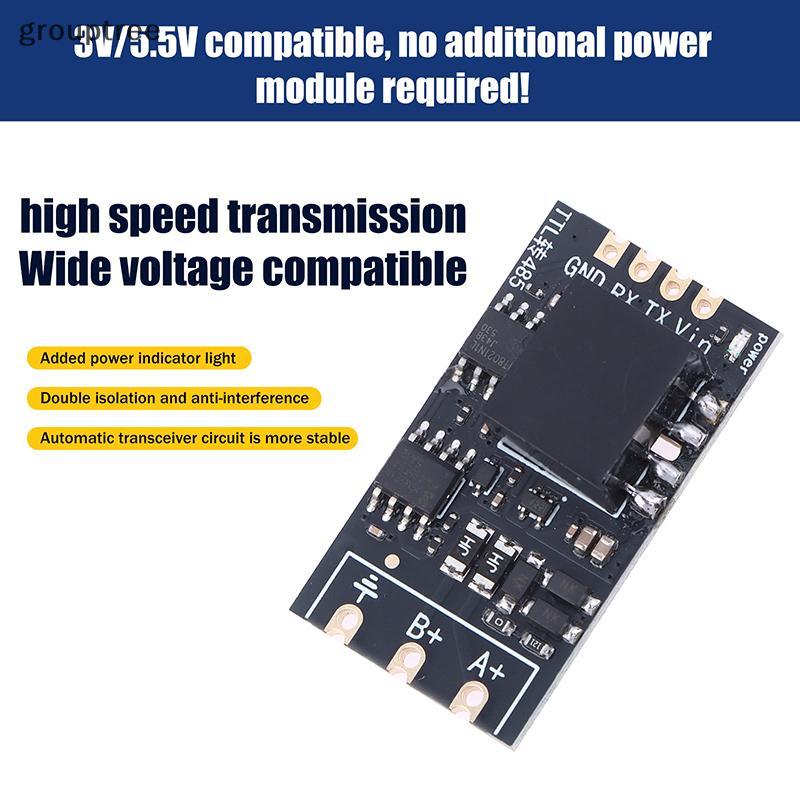 Grouptree 1 / 2 Cái Cách ly TTL sang RS485 Mô-đun bảng cấp Serial Tự động đảo ngược tốc độ cao 2Mbps