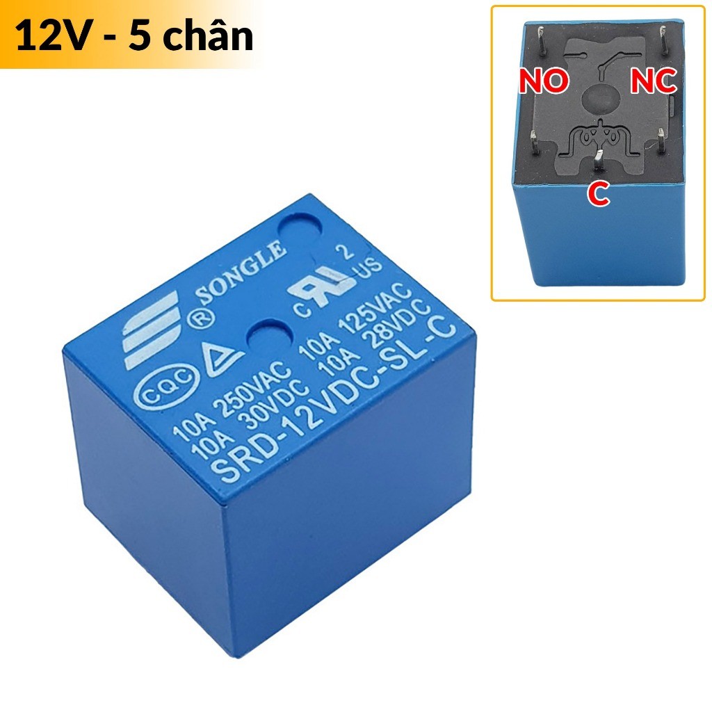 Relay SRD 5 Chân 5VDC / 12VDC / 24VDC SONGLE