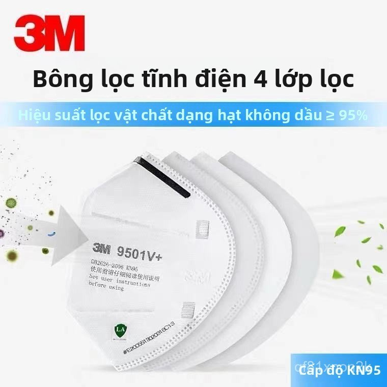 Khẩu trang KN95 có van thở chống bụi mịn PM2.5 bảo vệ hệ hô hấp 9501V 9502V cao cấp