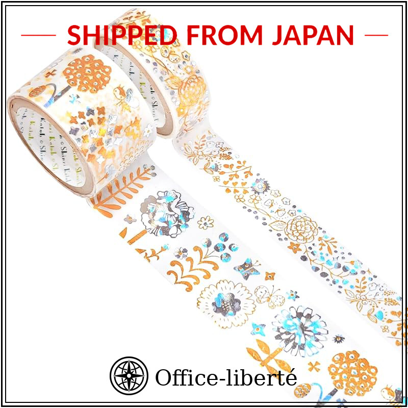 nhãn dán - Seal Studio Made in Japan 2-color foil Kirapika masking tape Star Akari 2-roll set Flower