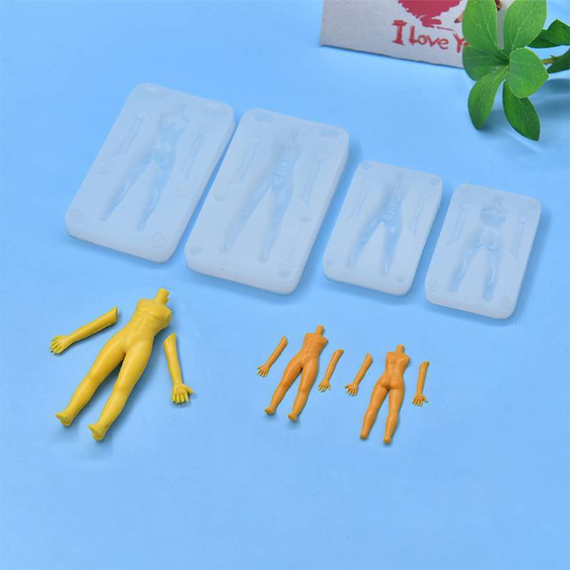 DTW 1 Bộ Đất Sét Polymer Nam Búp Bê Cơ Thể Torso Khuôn Silicon Fondant / Nhựa Đất Sét DIY Búp Bê Điê