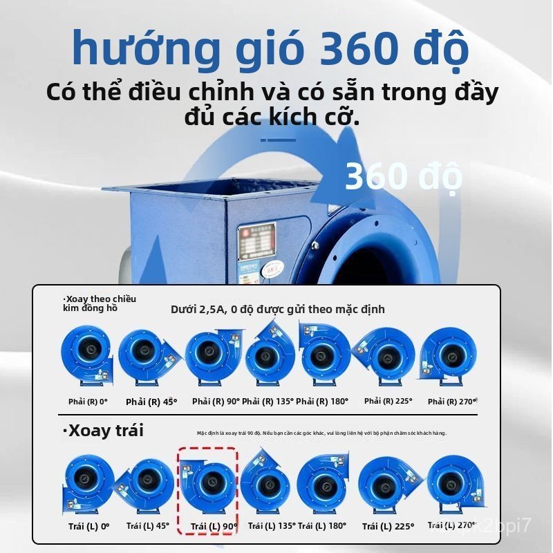 Quạt hút ly tâm dạng sên CF 220V 380V nhà bếp công nghiệp công suất lớn siêu êm bền đẹp giao nhanh