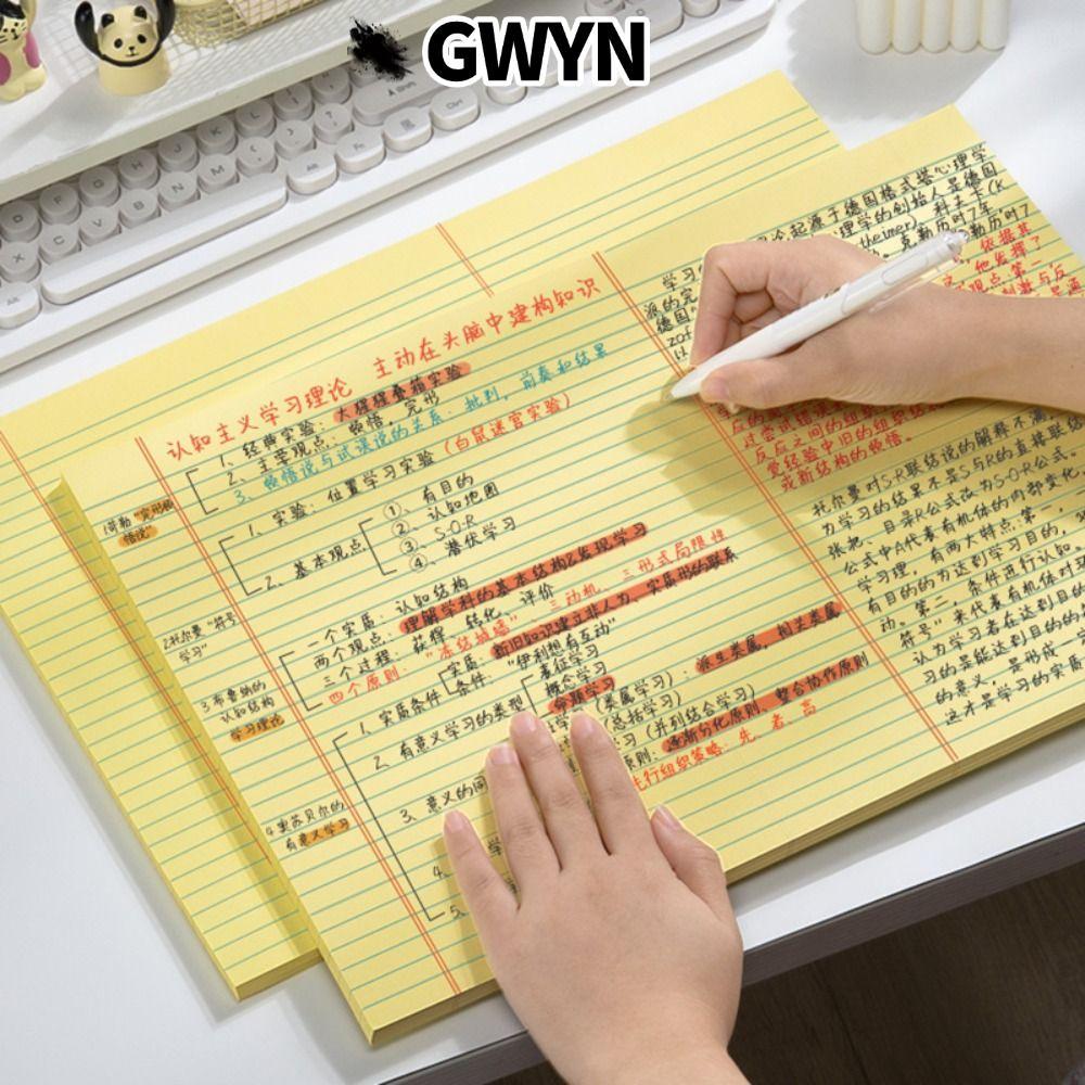 GWYN‌ 50 tờ A3 Notebook, Giấy nháp A3 có thể xé được, Học sinh dày Viết Lập kế hoạch tư duy Notepad 
