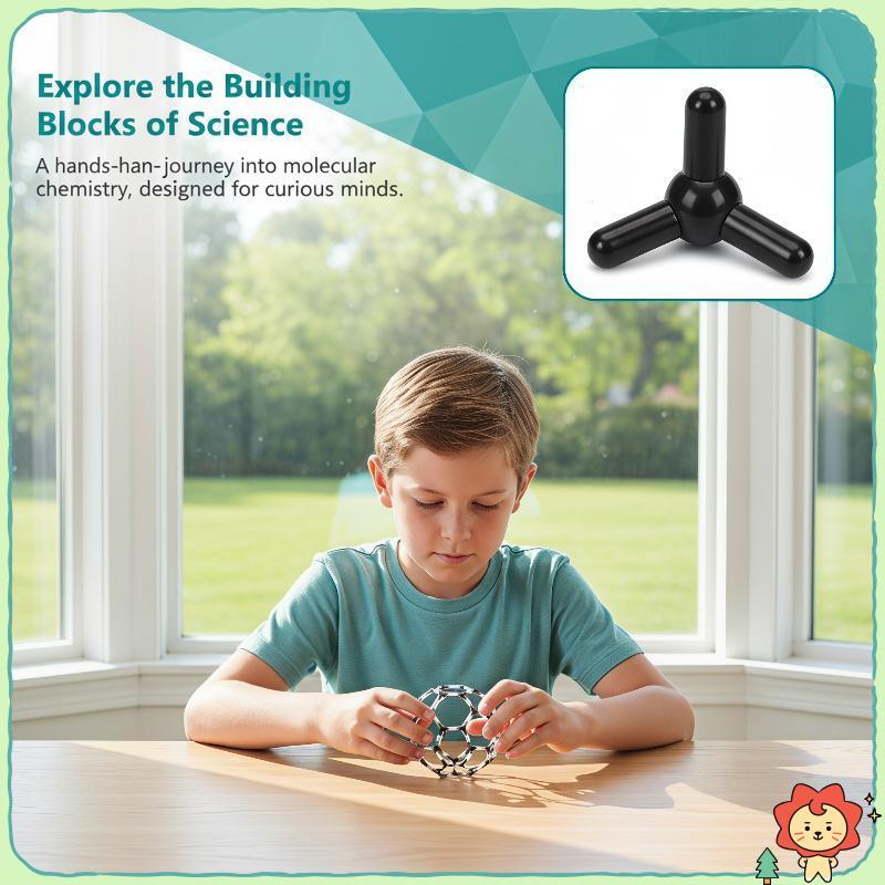 STEM DIY C60 Fullerene Tensegrity Bộ cấu trúc 3D Lắp ráp Đồ chơi Sti cho trẻ em Phát triển tư duy lo