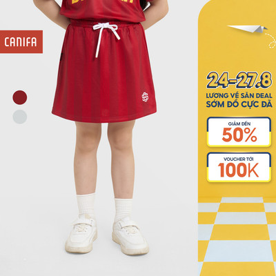 Chân váy bé gái CANIFA kẻ sọc dáng thể thao 1KS25S004