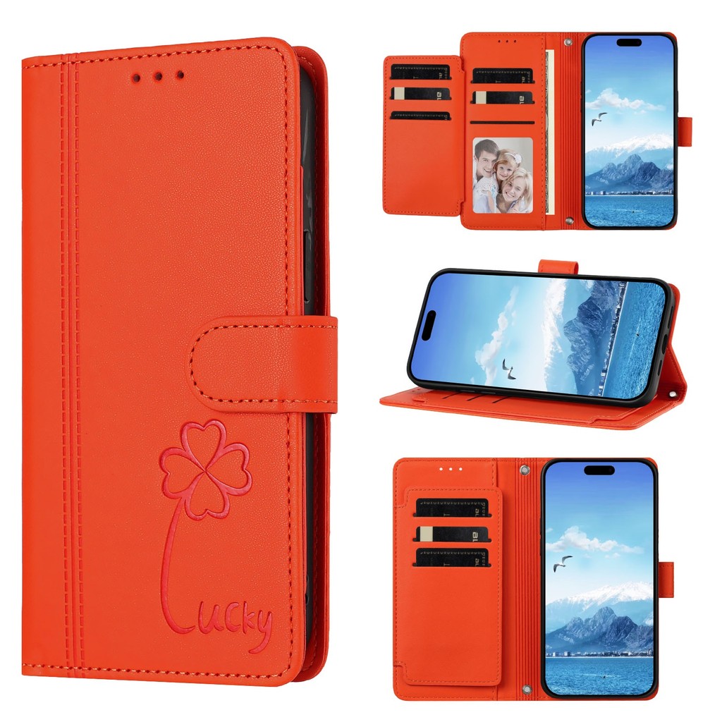 Tương thích với ZTE Nubia P7 P9 Pro V80 Max Focus 2 Air Z80 Ultra Calf Blade A76 Vỏ ví cỏ ba lá bốn 