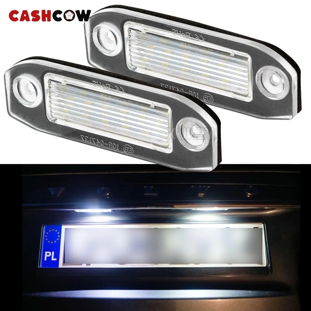 CASHCOW Trắng Lạnh Full LED Biển Số Đèn Cho Volvo S80 XC90 S40 V60 XC60 S60 C70 XC70 V70 Xe Kiểu Dán
